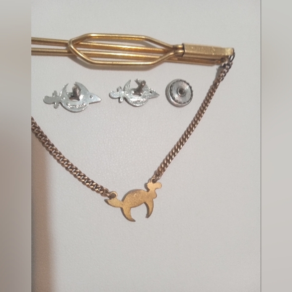 SHRINERS FREEMASON MASONIC TIE CLIP 1/20 12K GOLD FILLED + 2 Hat Pins Sterling - Picture 7 of 10